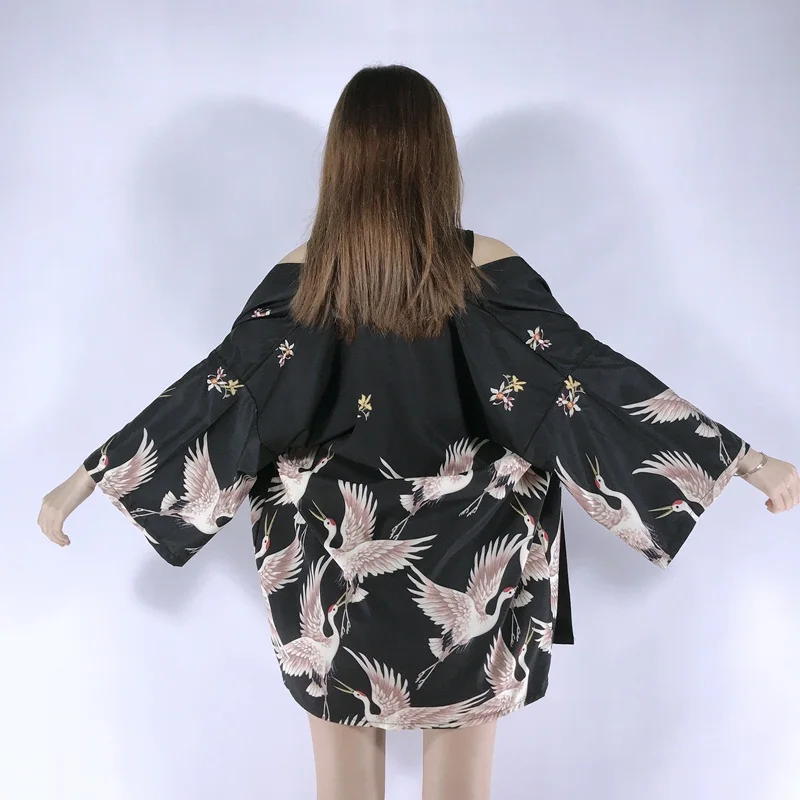 Veste Kimono Femme Ample Grues - Image 2