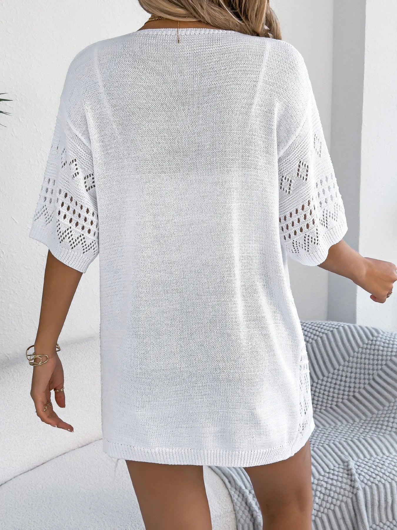 Veste Kimono Femme Blanche - Image 3