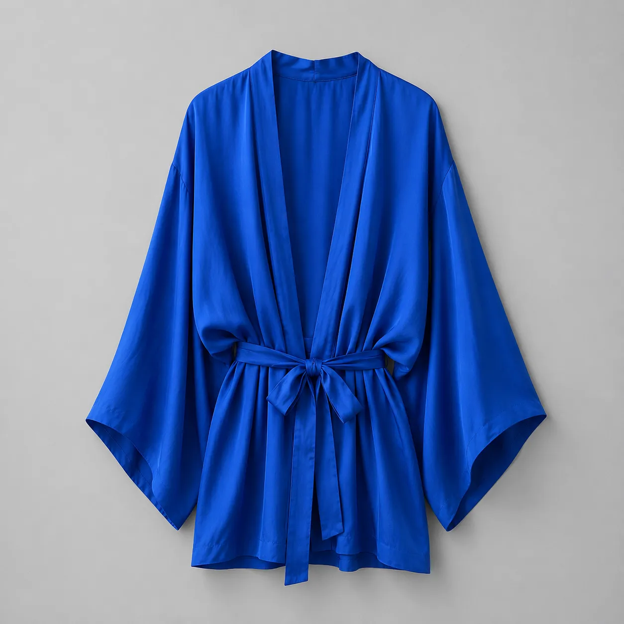 Veste Kimono Femme Bleue en Coton - Image 3