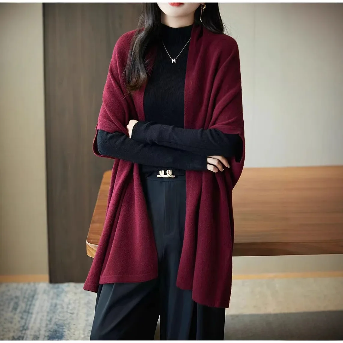Veste Kimono Femme en Laine - Image 2