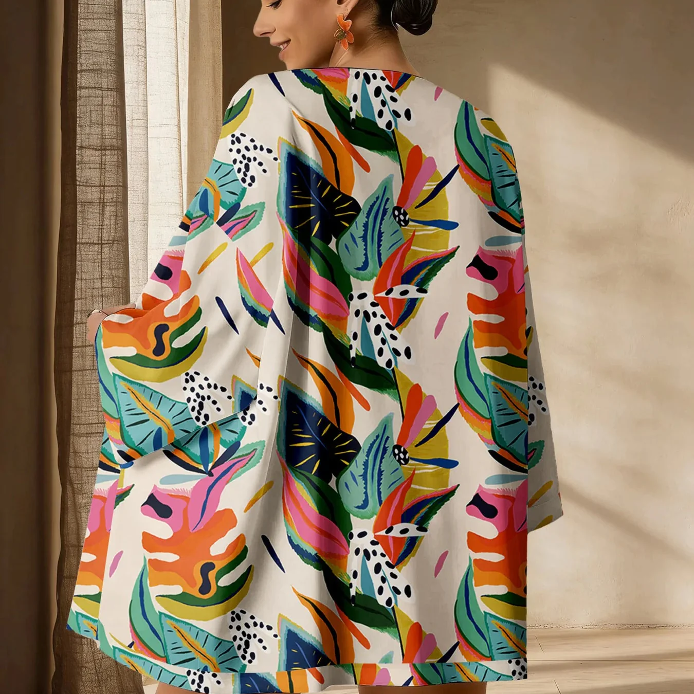 Veste Kimono Femme Tropicale