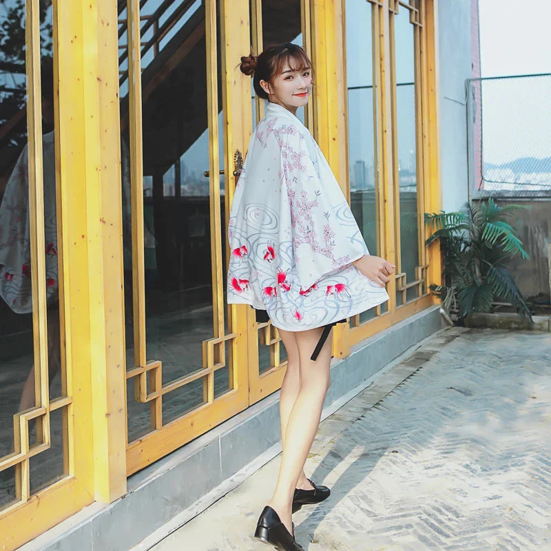 Veste Kimono Fleuri Femme - Image 10