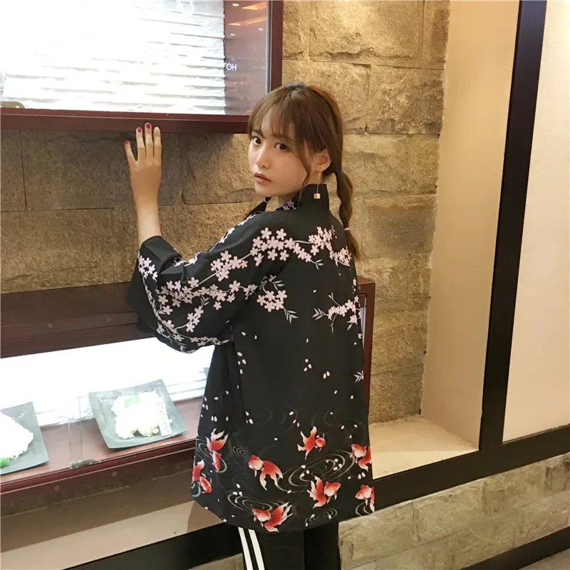 Veste Kimono Fleuri Femme - Image 3