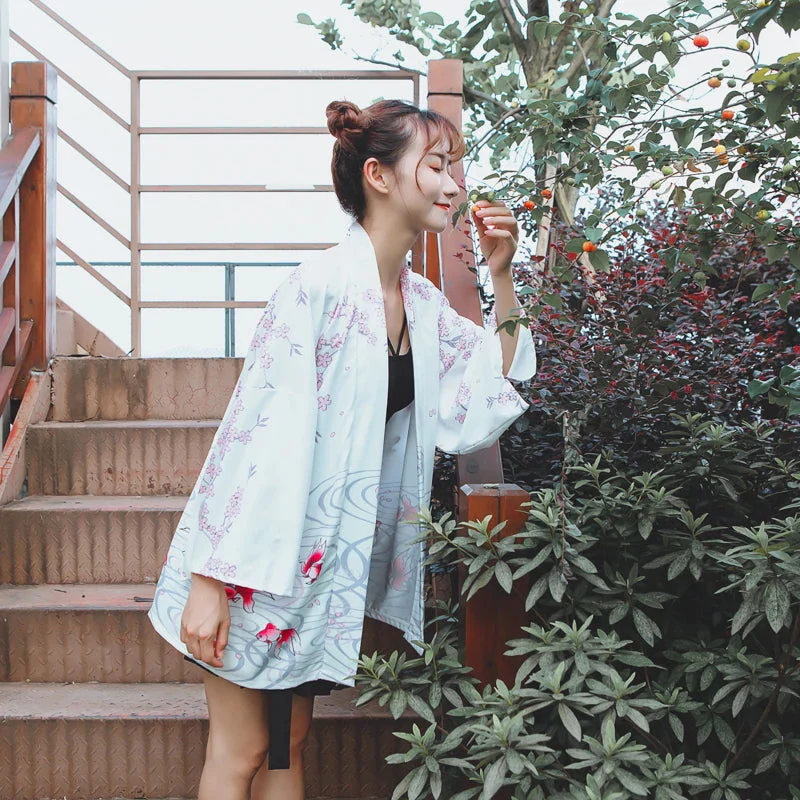 Veste Kimono Fleuri Femme - Image 9