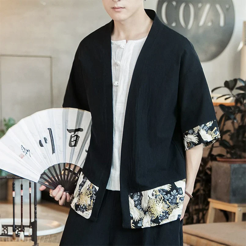 Veste Kimono Homme à Motifs