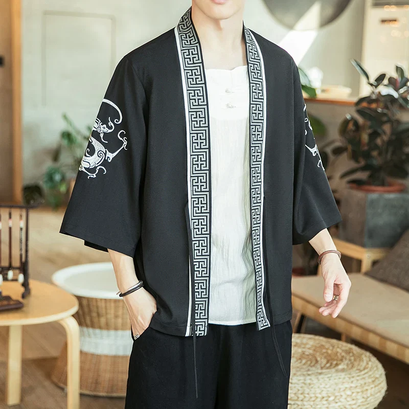 Veste Kimono Homme à Motifs Ethniques - Image 3