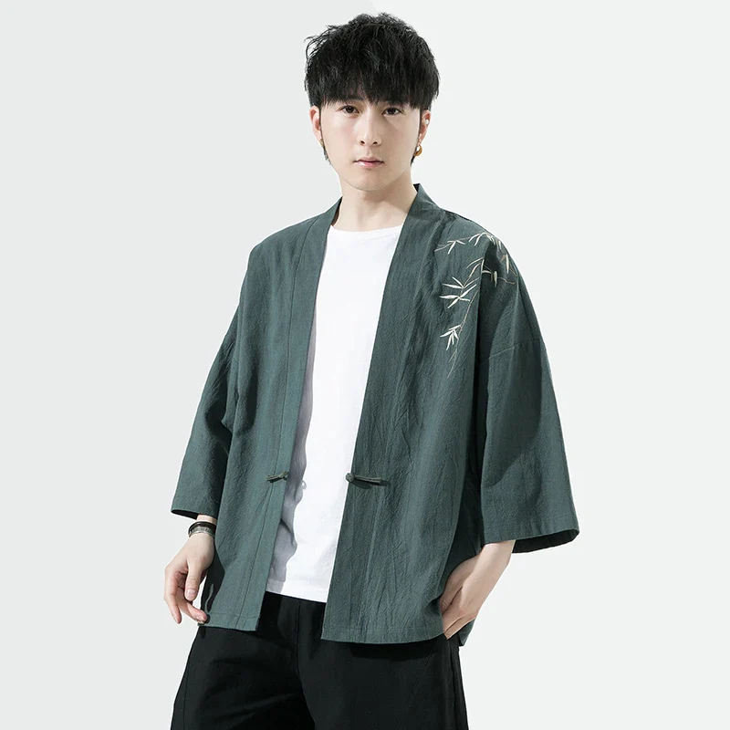 Veste Kimono Homme Brodée - Image 2