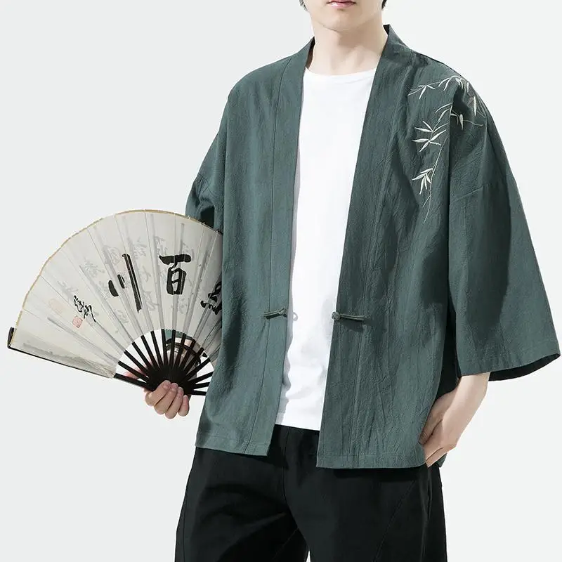 Veste Kimono Homme Brodée - Image 5