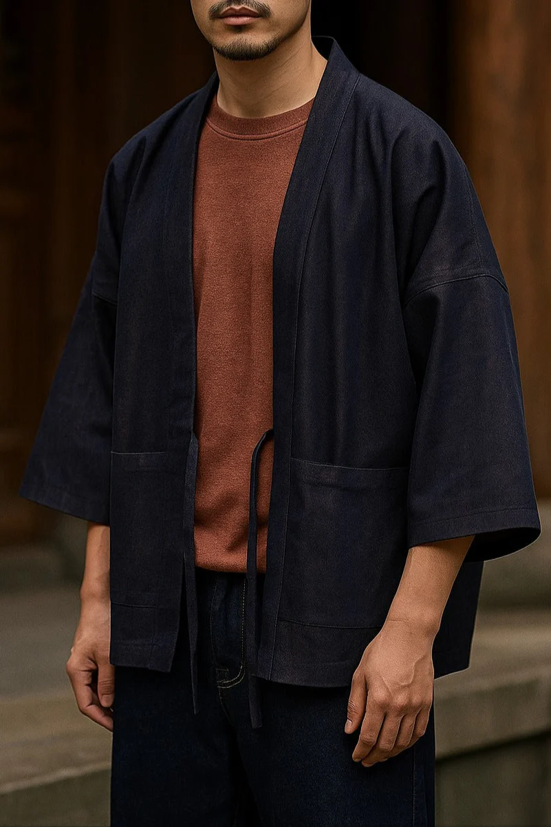 Veste Kimono Homme Décontracté en Jean