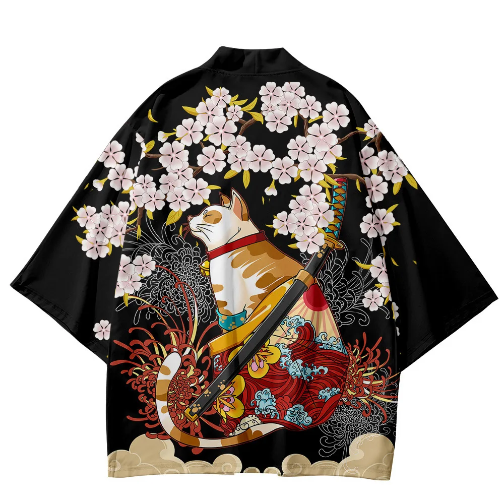 Veste Kimono Homme Fleuri - Image 3