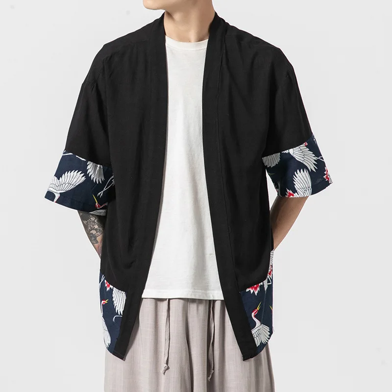 Veste Kimono Homme Grues - Image 4