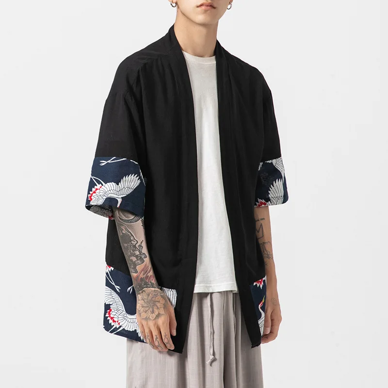 Veste Kimono Homme Grues - Image 5