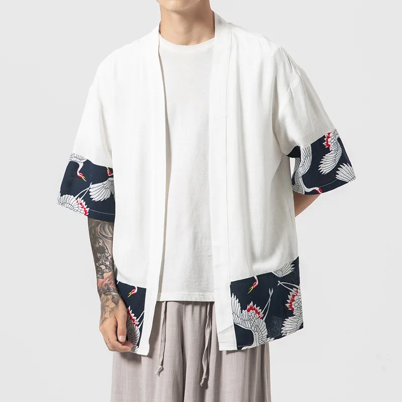 Veste Kimono Homme Grues - Image 6