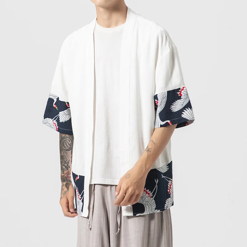 Veste Kimono Homme Grues - Image 7