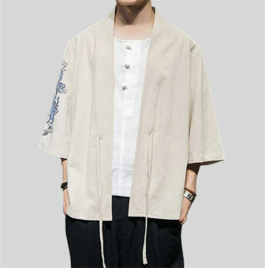 Veste Kimono Homme Manches Brodées - Image 4