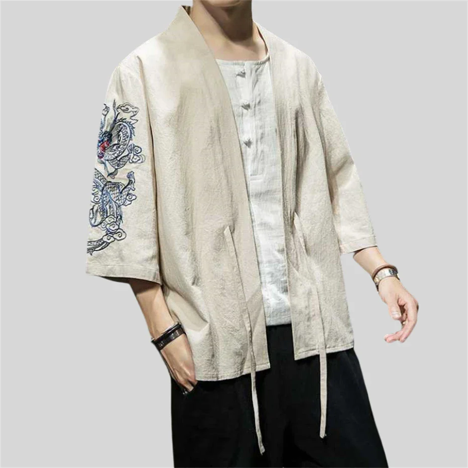 Veste Kimono Homme Manches Brodées - Image 5