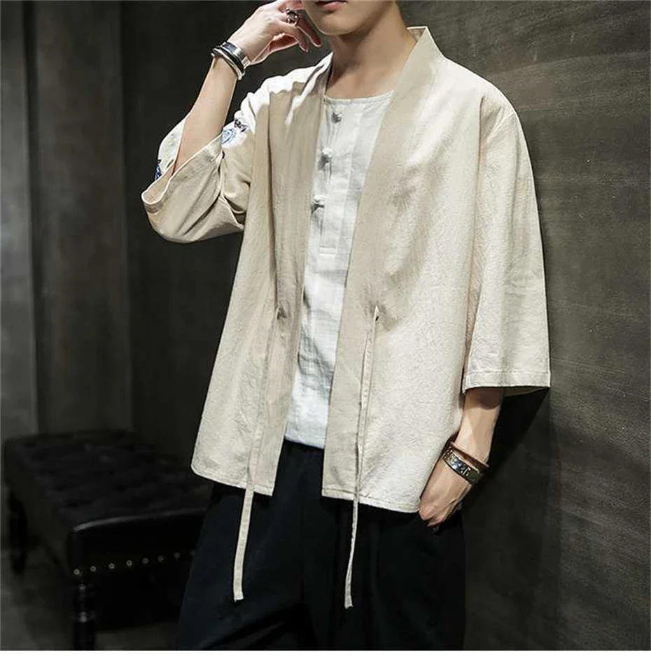 Veste Kimono Homme Manches Brodées - Image 6