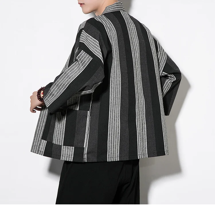 Veste Kimono Homme Rayée - Image 3