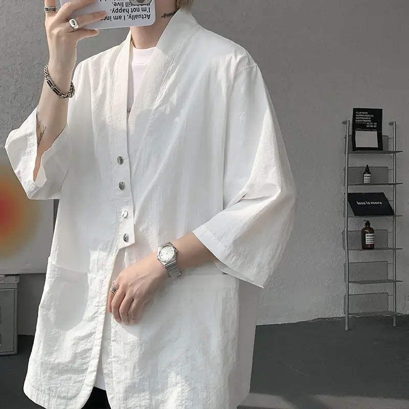 Veste Kimono Japonais Boutonnée - Image 2