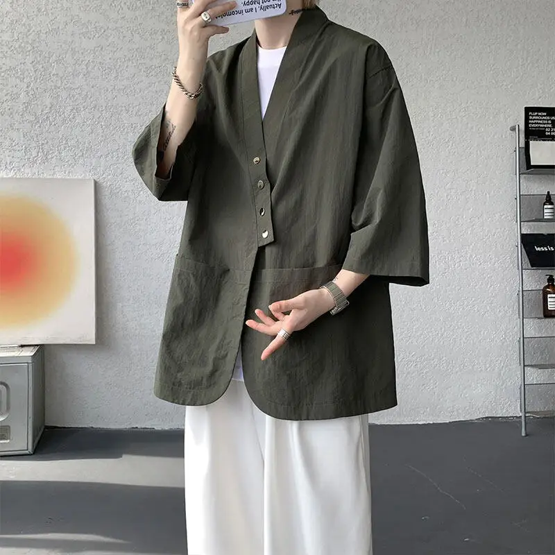 Veste Kimono Japonais Boutonnée - Image 3