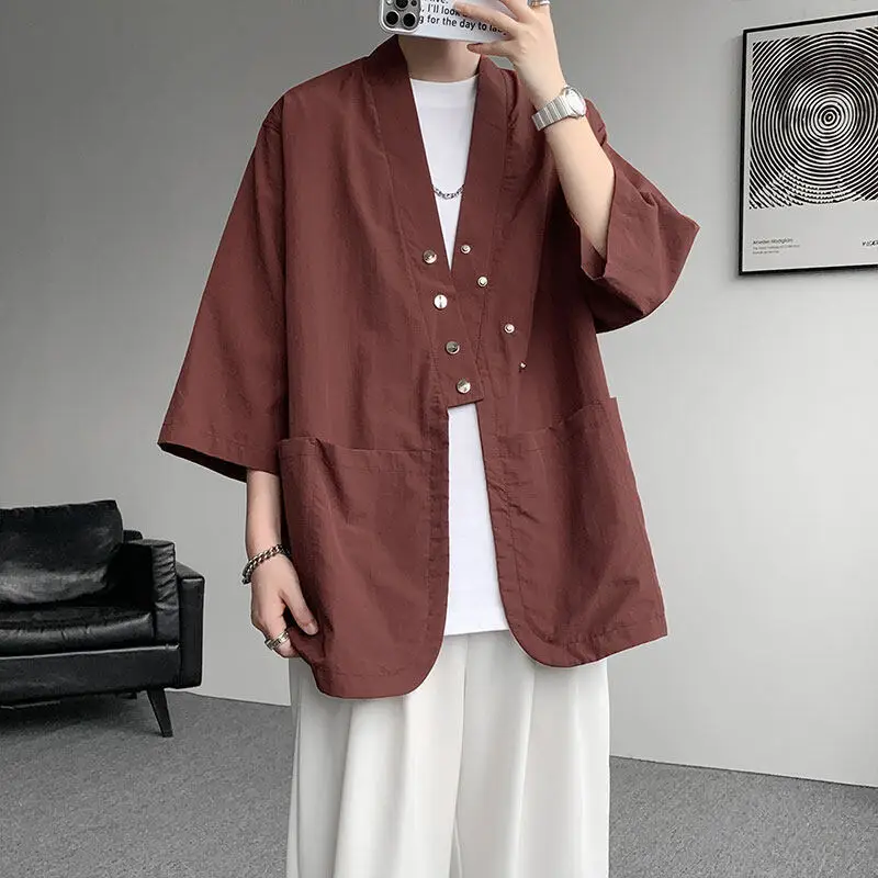 Veste Kimono Japonais Boutonnée - Image 4