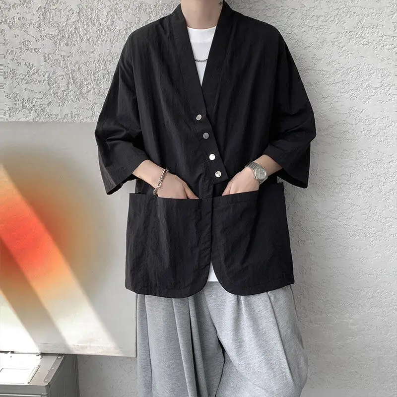 Veste Kimono Japonais Boutonnée - Image 6