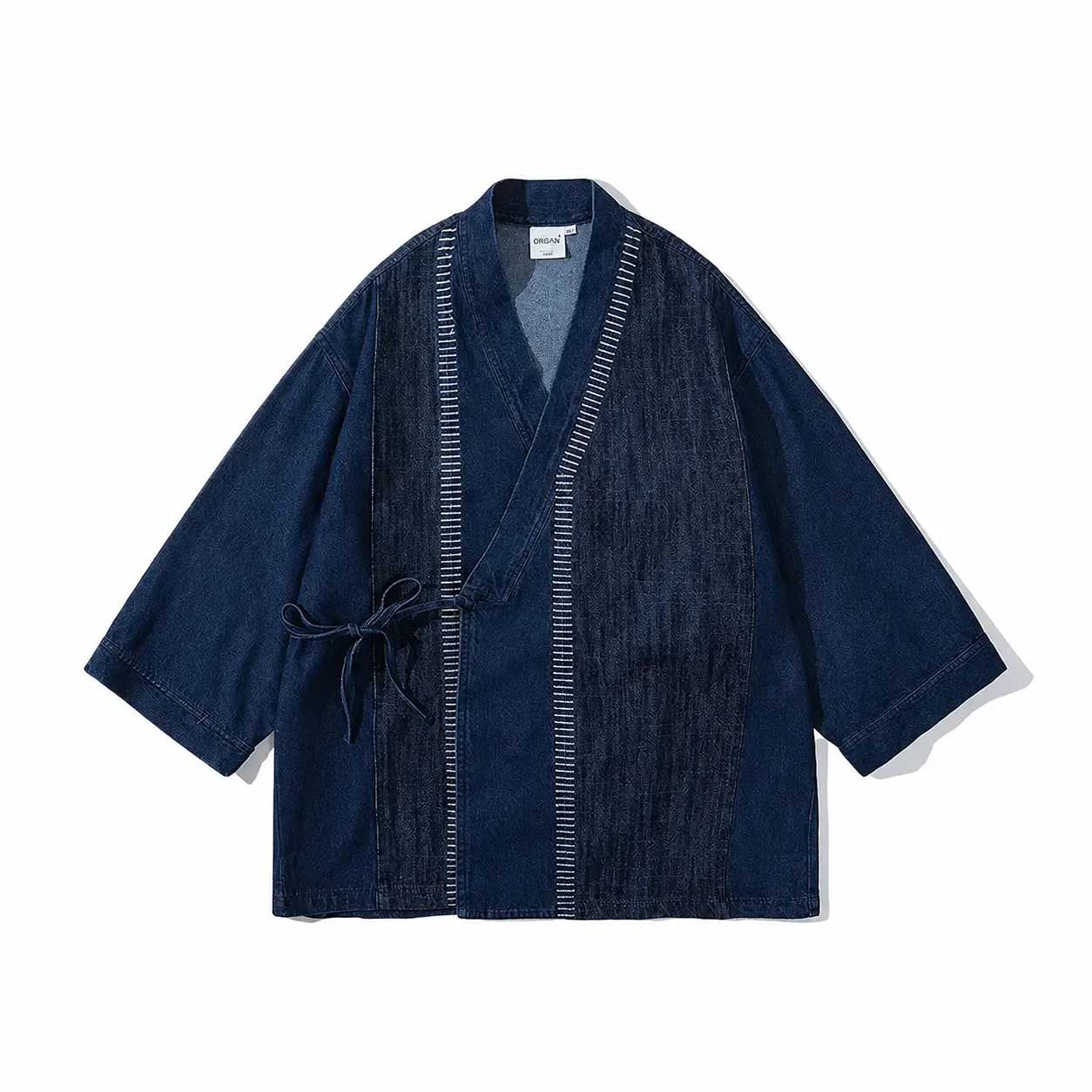 Veste Kimono Japonais en Denim - Image 3