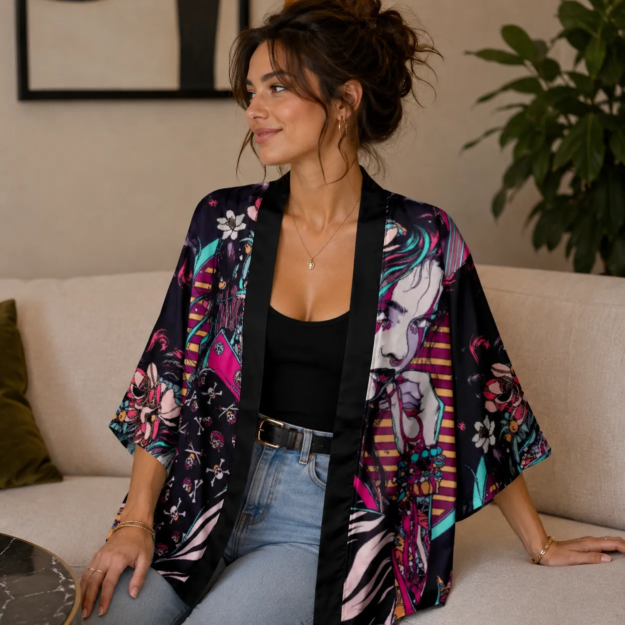 Veste Kimono Japonais Femme Colorée