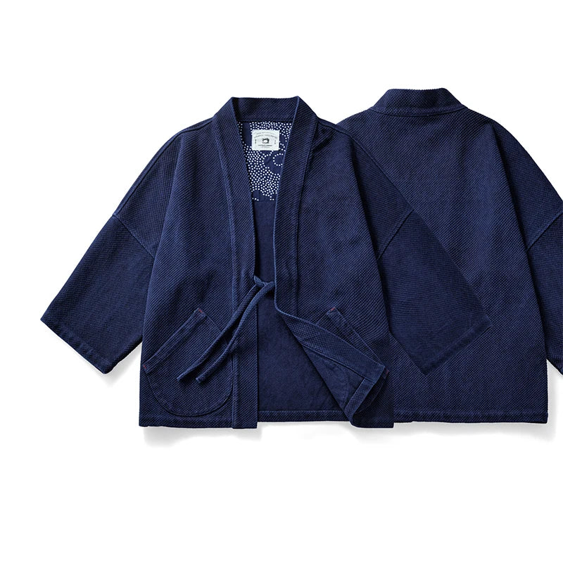 Veste Kimono Japonaise Indigo - Image 3
