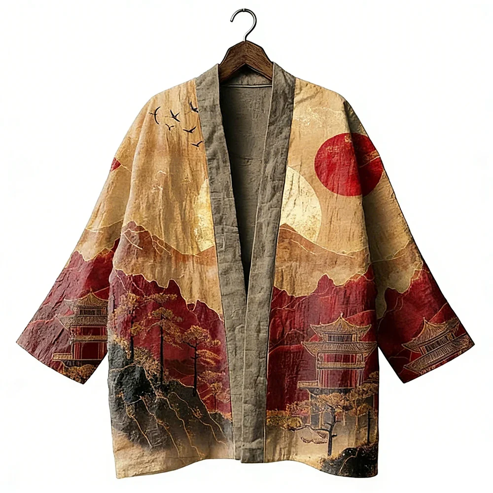 Veste Kimono Paysage Japonais - Image 2