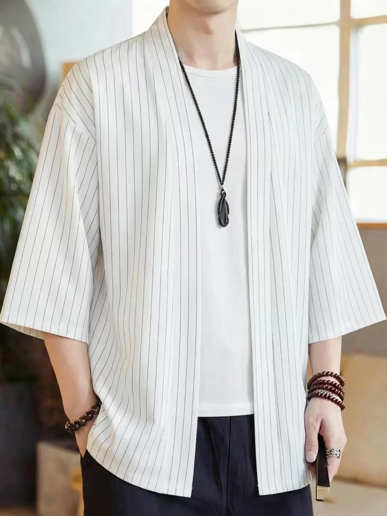 Veste Kimono Rayée - Image 5