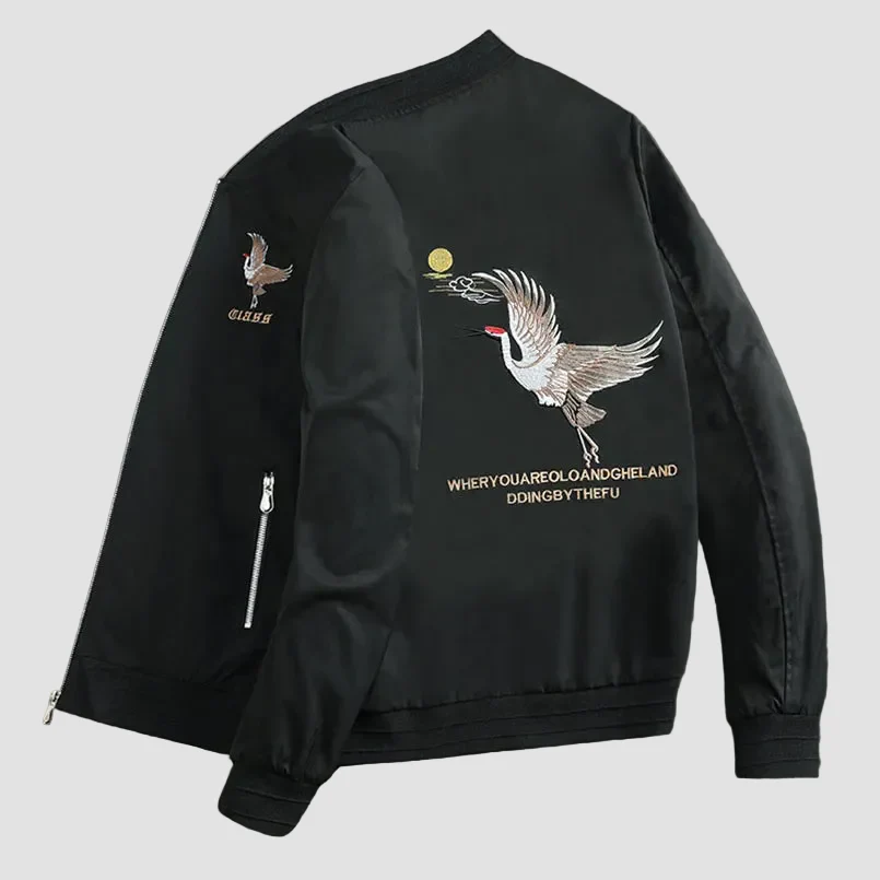 Veste Sukajan Élégant Grue
